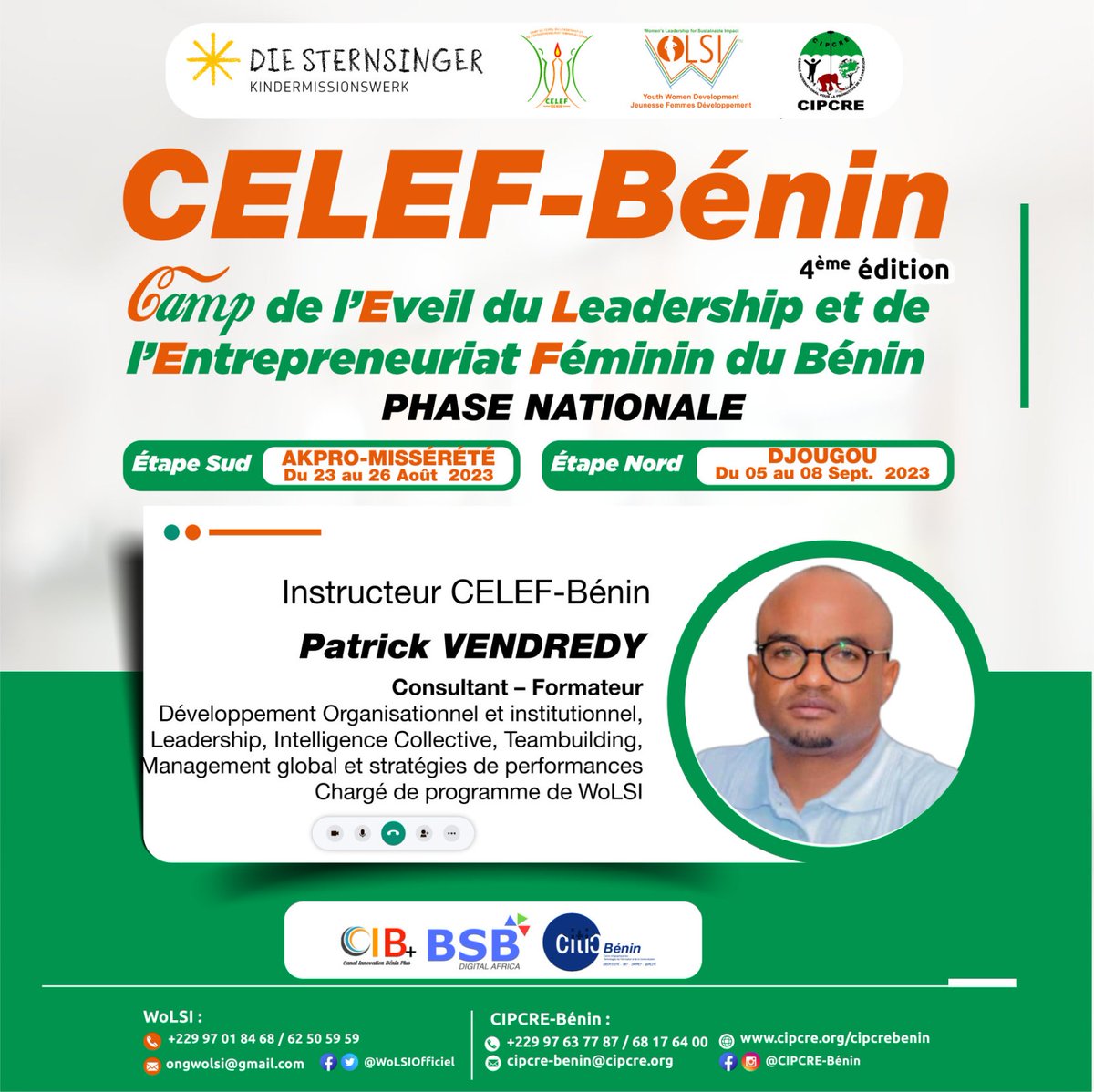 WoLSI_Officiel's tweet photo. #CELEFBénin2023 #PhaseNationale
Outre que les Alumni CELEF-Bénin et les Keynotes Speakers, Voici le Dream Team des Formateurs/trices aux parcours et à l'impact remarquables dans leurs domaines d’activités respectifs. 1/3 https://t.co/x6GMkBaVjl