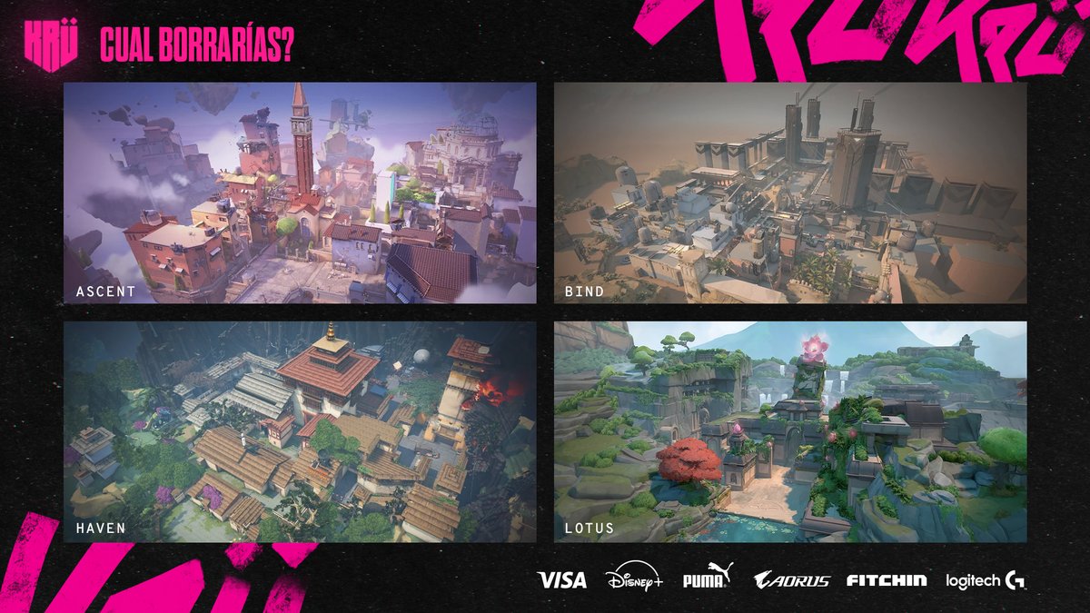 KRUesports's tweet photo. Veo mucha gente contenta porque se nos van Fracture y Pearl, pero también veo mucha gente que hubiese sacado otros mapas...

Digamos que te dan la chance de elegir que mapa sale, cuáles serían?

Los leo 🤟 https://t.co/BHjOXV7C3M