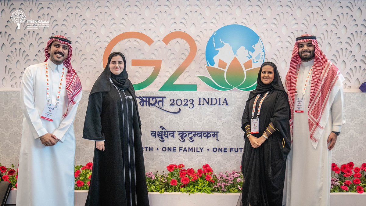 Misk_Global's tweet photo. Highlights from the Saudi youth delegation at the
@IndiaY20 Summit where they have been collaborating with youth from across the world on global issues ahead of G20.  

#G20India #Y20atVaranasi #IgniteToLead #Y20 #Y20India https://t.co/qVSsDv23CU