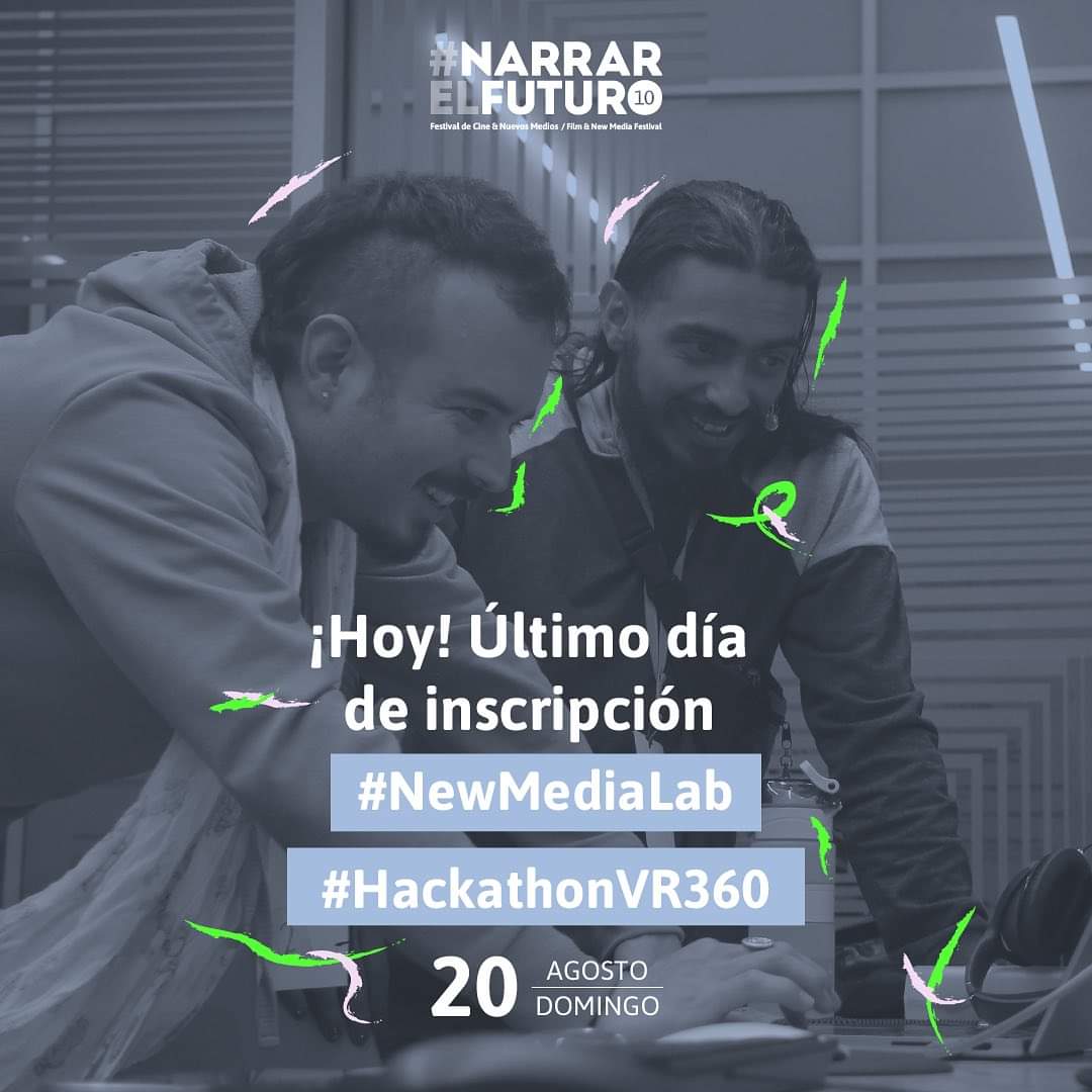 alejandroangel's tweet photo. ¡Quedan pocas horas para el cierre de dos convocatorias de @narrarelfuturo

👉🏽 ¿Aún no has tenido la experiencia de grabar un cortometraje 360?:  #HackatonVR360.

💻 ¿Quieres potenciar tu proyecto digital, inmersivo y/o interactivo?: #NewMediaLab.

+INFO https://t.co/YC7RcNSc7C https://t.co/eQb495KaYU