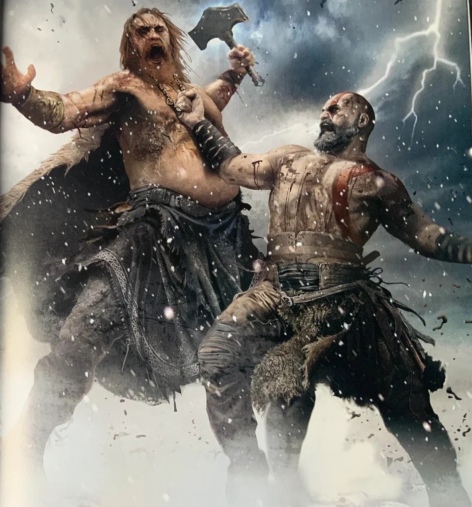 Kratos V. Thor painting by me. (Fan-art). : r/GodofWar