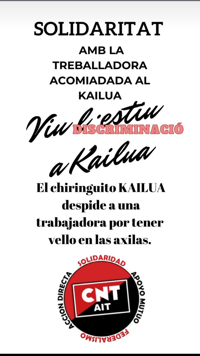 cntbadalona's tweet photo. Empezamos un conflicto con el chiringuito Kailua, ya que no piden perdón por la discriminación a una trabajadora. Además de realizar un despido verbal que es ilegal y atenta contra los derechos de los trabajadores. https://t.co/VdLFoe5Oeu
