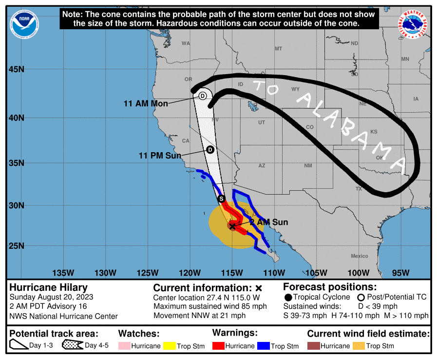 kennethfield's tweet image. Let me fix that #HurricaneHilary map for you. #sharpiegate