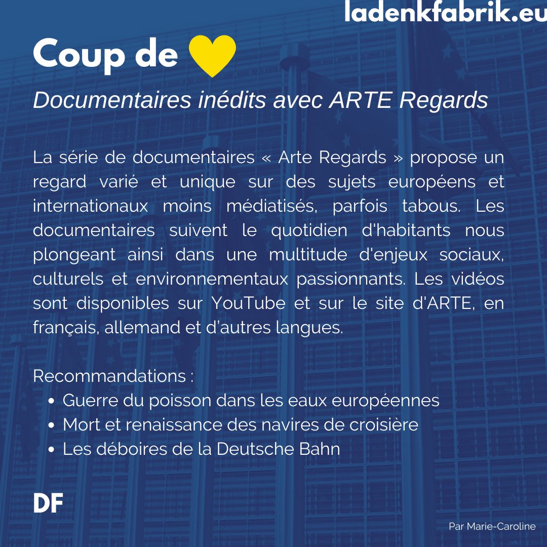 ladenkfabrik's tweet photo. 🇫🇷Cet été, pour le DimanchEU, nos rédacteurs nous font découvrir leurs coups de coeurs!

🇩🇪Diesen Sommer, beim DimanchEU, lassen uns unsere Redakteure ihre Herzensfavoriten entdecken! https://t.co/tMVIQRsigv