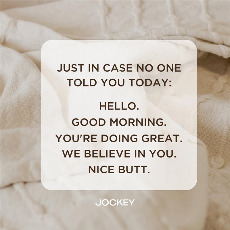🍑 It's true.  . . . . . . . #jockeyunderwear #sundaymood #qotd #sundaymotivation
