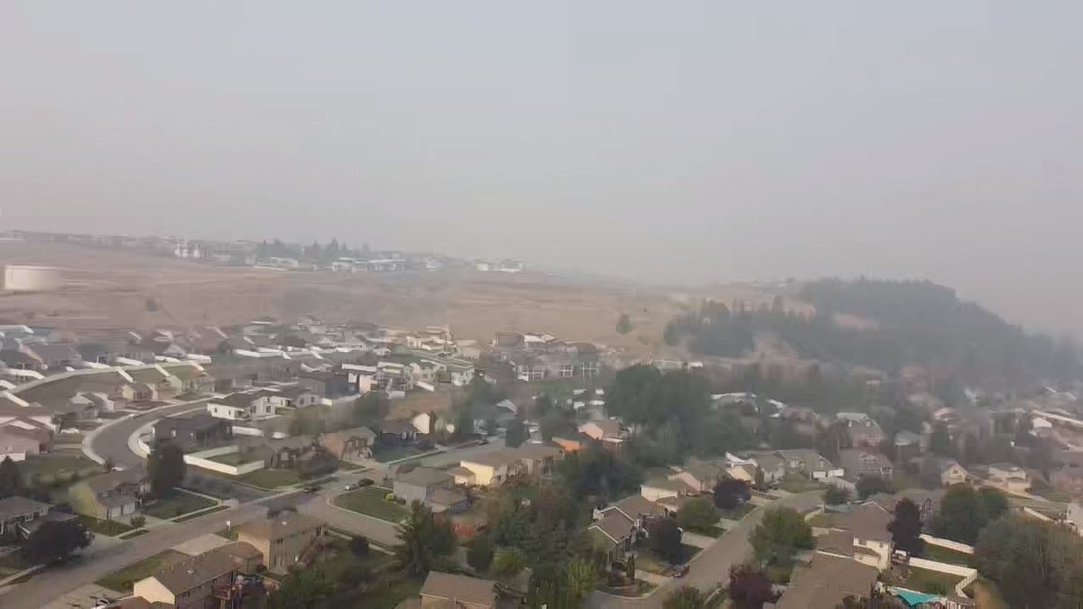 Threw the drone up to show you all how bad the air is here right now in #Spokanecounty