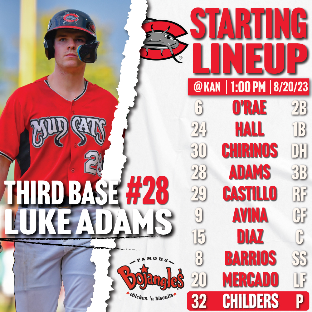 Carolina Mudcats (@carolinamudcats) on Twitter photo Luke (<a href="/Lukeadams_99/">Luke Adams</a>) and the Mudcats take on the Cannon Ballers in the series finale in Kannapolis ๐
โพ๏ธ: Mudcats ๐ Cannon Ballers
๐: Atrium Health Ballpark
โฐ: 1:00 PM
๐บ: applink.ballylive.app
๐ป: milb.com/kannapolis/fanโฆ Luke (<a href="/Lukeadams_99/">Luke Adams</a>) and the Mudcats take on the Cannon Ballers in the series finale in Kannapolis ๐
โพ๏ธ: Mudcats ๐ Cannon Ballers
๐: Atrium Health Ballpark
โฐ: 1:00 PM
๐บ: applink.ballylive.app
๐ป: milb.com/kannapolis/fanโฆ