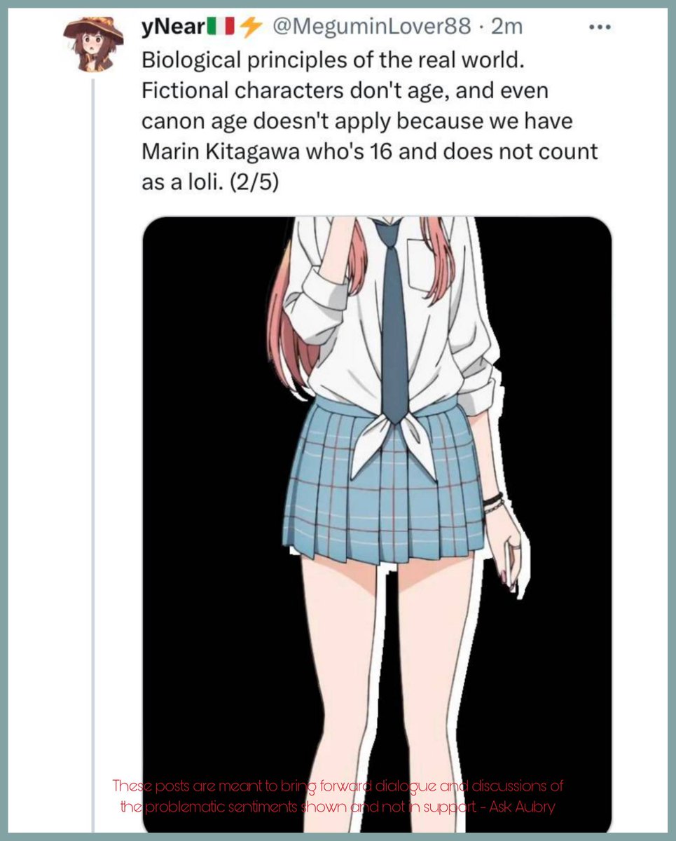 ask_aubry's tweet photo. Lolicon is normalizing the attraction to children's bodies. It's wrong, it's disgusting and it is EXACTLY what pedophiles want. https://t.co/C4wVTfLQFu