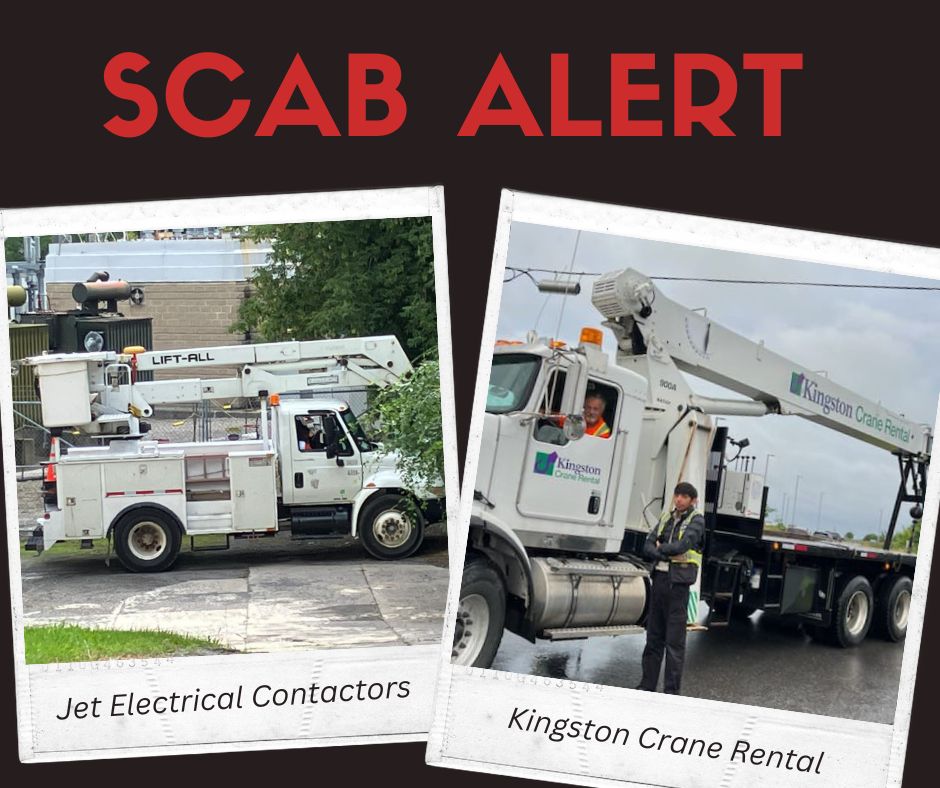 IBEWLocal636's tweet photo. 🚨SCAB ALERT🚨

#KingstonCraneRental and #JetElectricalContractors (Gananoque) are crossing @hydroottawa picket lines.

Jet sneakily removed their logo from the unmarked scab truck below so they couldn't be identified.

@iuoelocal793 - did you forget you were on strike last year? https://t.co/yS7pD26z9W