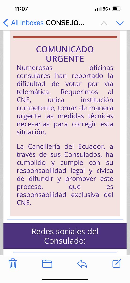 subenitez's tweet photo. @CarlosVerareal Acabo de recibir este correo del Consulado. https://t.co/OEneR3Jojq