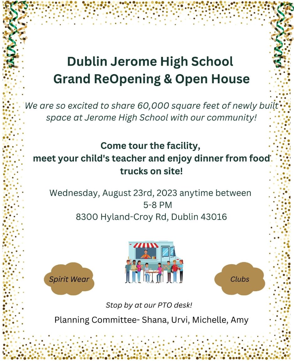 Dublin Jerome HS PTO tweet media
