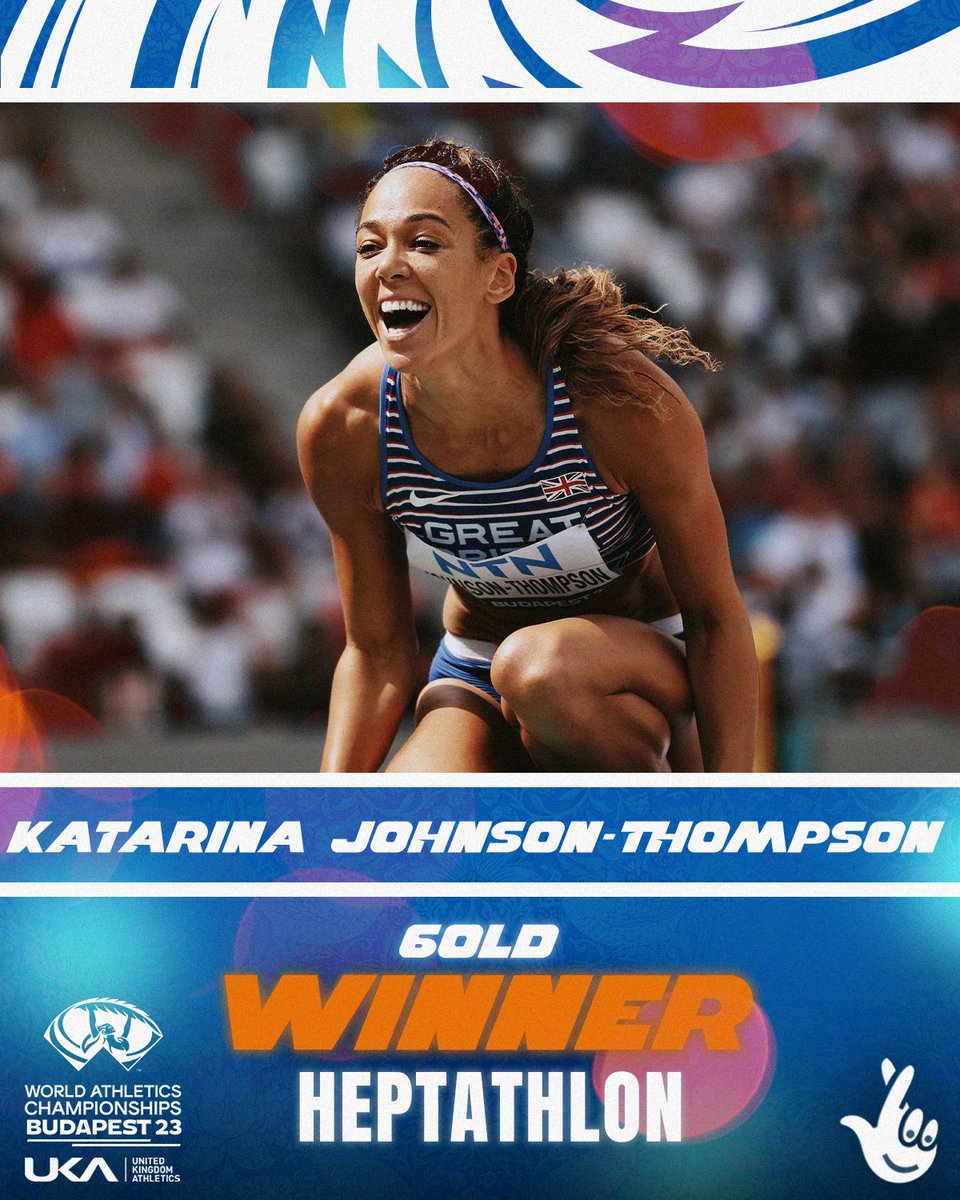 British Athletics (@britathletics) on Twitter photo KJT YOU ARE AMAZING 🫶
It is GOLD for Katarina Johnson-Thompson in the Women's Heptathlon at the #WorldAthleticsChamps 🔥
#MakeAmazingHappen | #ThanksToYou | <a href="/TNLUK/">The National Lottery</a> KJT YOU ARE AMAZING 🫶
It is GOLD for Katarina Johnson-Thompson in the Women's Heptathlon at the #WorldAthleticsChamps 🔥
#MakeAmazingHappen | #ThanksToYou | <a href="/TNLUK/">The National Lottery</a>
