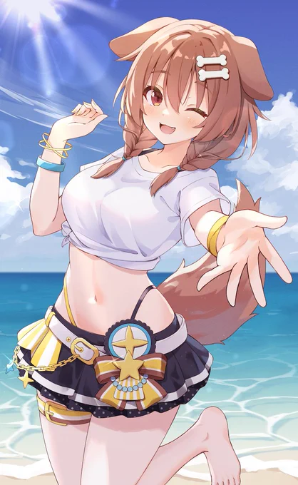 ころさん「海だー!なにして遊ぼっか?」 #できたてころね 