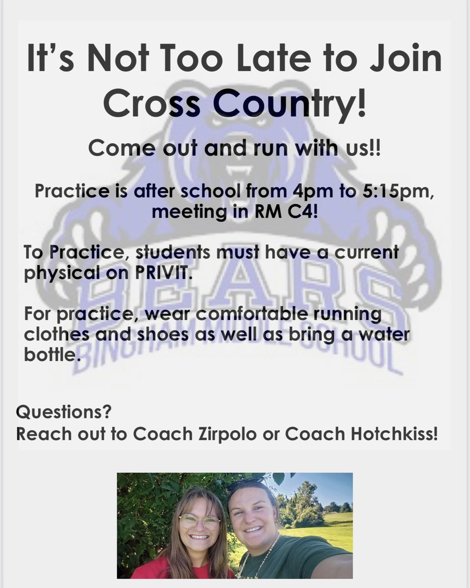 Looking for a new sport to try or something to be a part of?! Check out cross country! 🏃‍♀️🏃 #GetInvolved #ConnectionsMatter #TrySomethingNew #BearsRising