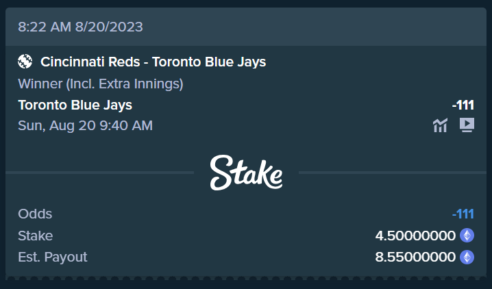 Sunday Picks. @Bitboy_Crypto We locked you in for the Blue Jays Money Line.