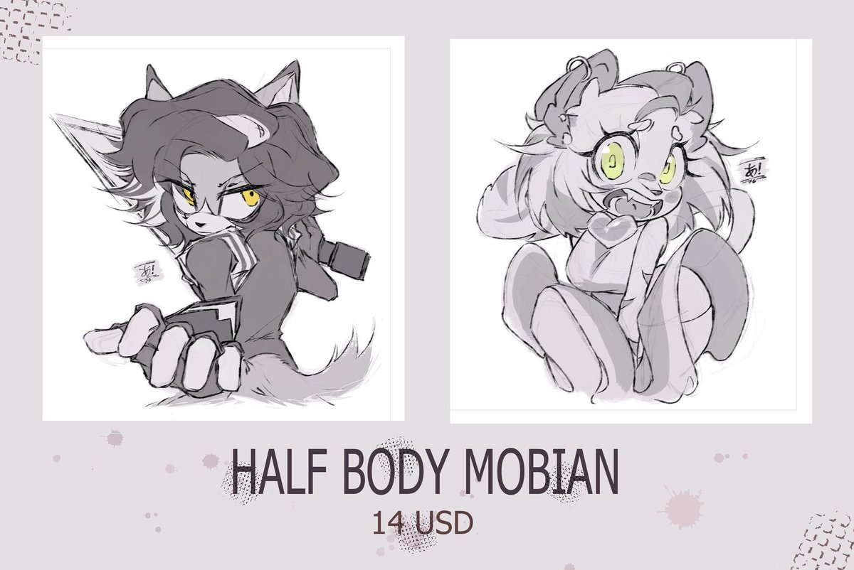 RAlgcher's tweet photo. [ OPEN COMMISSIONS 💟 ]

 - They will only be half body or bust (not full body at the moment)
 - Only in the styles shown 💟
 - Payment via Paypal ✨
 - Delivery is by Gmail in PNG format
 - I ask for patience since I am studying and I also work 💟 https://t.co/szU7cPC4Es