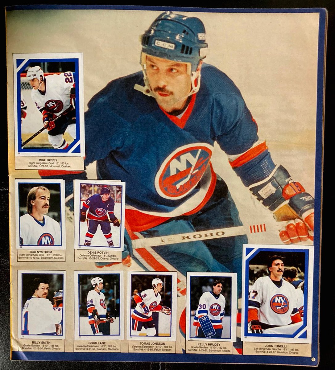 Gotimgotimneed1's tweet image. Sorting through collectibles as the Kelowna wildfire nears . . . from my son's 1985 sticker book. #kellyhrudey #NYIslanders #billysmith @IslesDen