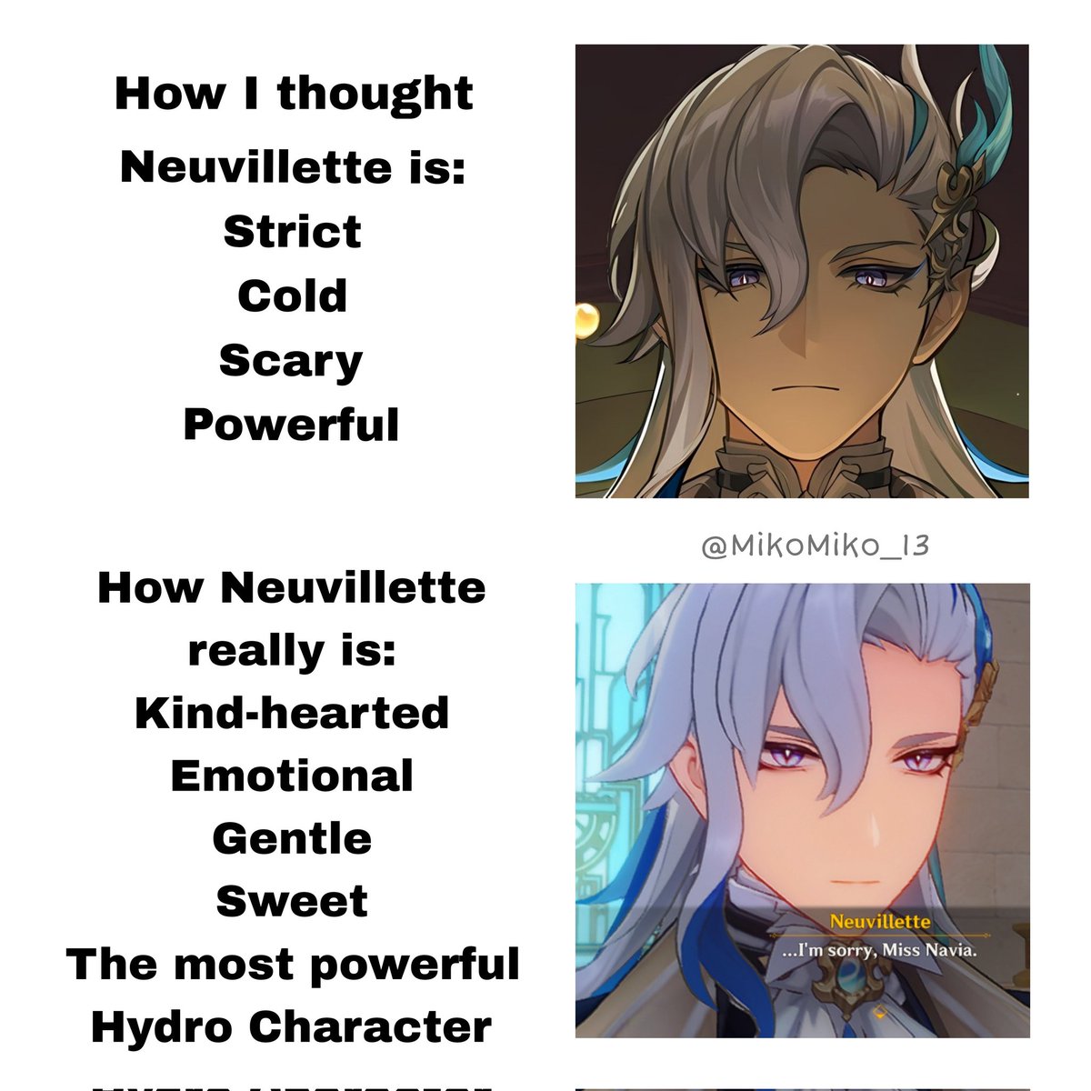 swiftie13aira's tweet photo. I can't describe the way I fell in love with this man...
He's literally PERFECT.
I want to protect his beautiful heart and kind soul💙
#Neuvillette #GenshinImpactFontaine 
#genshinimpact https://t.co/XhnPw0nU49