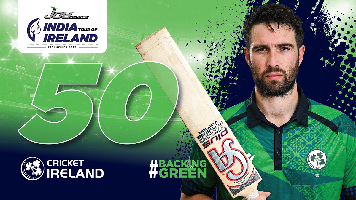 cricketireland's tweet image. 50 up for Balbirnie! 🤝 

SCORE: bit.ly/47H777o

#IREvIND🏏☘ #BackingGreen #IrishCricket
#SterlingReserveWater