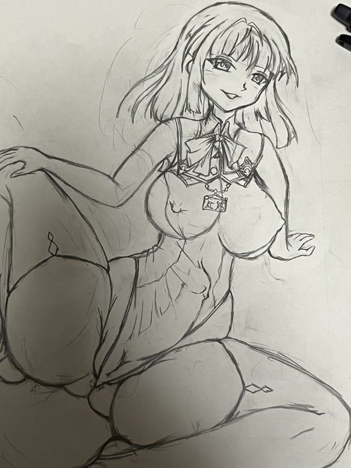 久しぶりに加筆rkgk
徐々に描けなくなってるかも😅
目がヤバイ👁️
ショボショボして細かいのが夜は見づらい💦 