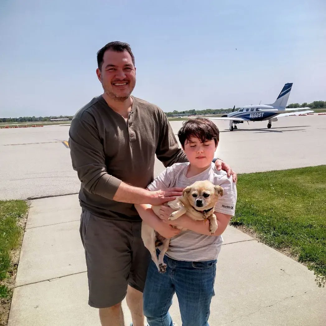 PilotsNPaws's tweet photo. 🐶Cookie loved her 🛩️w/Volunteer Pilot Alex &amp; his son Atticus! They flew from WI to OH to pick Cookie up from Chihuahua Rescue &amp; Transport &amp; back to her foster mom in WI. Thank you Pilot Alex &amp; Atticus!Senior sweetie pie Cookie is living her best retirement life because of you!💕 https://t.co/XMttPcIe75