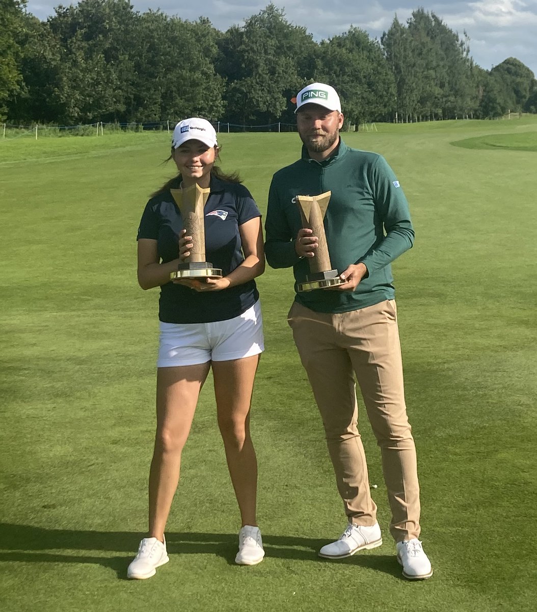 ⛳️ Congratulations Alexa Pano & Dan Brown - winning the @World_Inv_Golf at @GalgormResort & @CastlerockGC 2 great winners of an excellent event.
