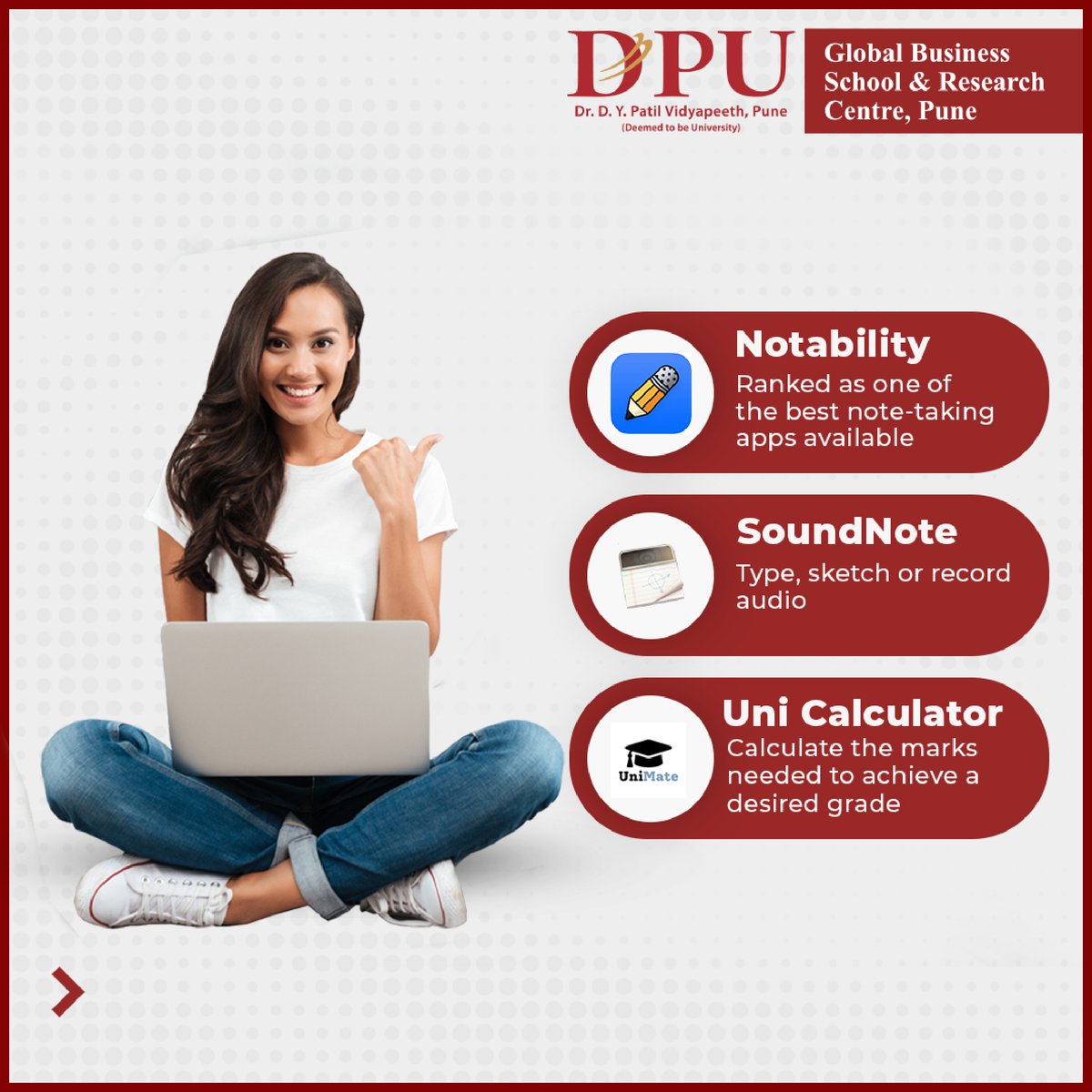 DpuGbsrc's tweet image. Navigating university studies becomes a breeze with the multitude of student apps at your disposal. These apps are designed to support various aspects of your academic journey.
#dpugbsrc #StudentApps #StudySmart #AcademicTools
#CampusLife #EducationTech #StudyBuddy