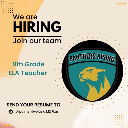 Join the Panthers as we continue to rise!