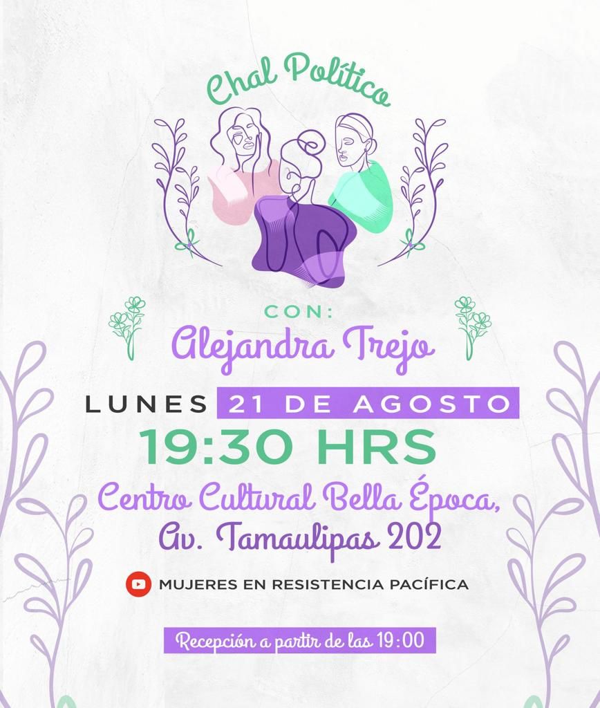 resistiresmujer's tweet photo. Mañana lunes no te pierdas nuestro chal político, estaremos hablando sobre logros y retos en nuestro país en materia de pobreza. Nuestra invitada especial @AlejandraTrejoN 

📅 Te esperamos mañana 14 de agosto a las 19:30 horas en el Centro Cultural Bella Época, CDMX.
👇🏽👇🏽👇🏽 https://t.co/i1pUtMjxMB