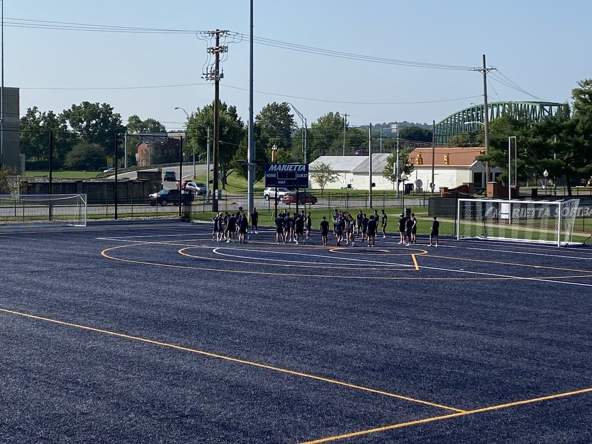 MC_MensSoccer's tweet photo. The team after finishing the morning fitness test. 1100s are no joke. PS, no throwing up on the blue turf…#WTBH #BRHD https://t.co/EWiLbjpWNt