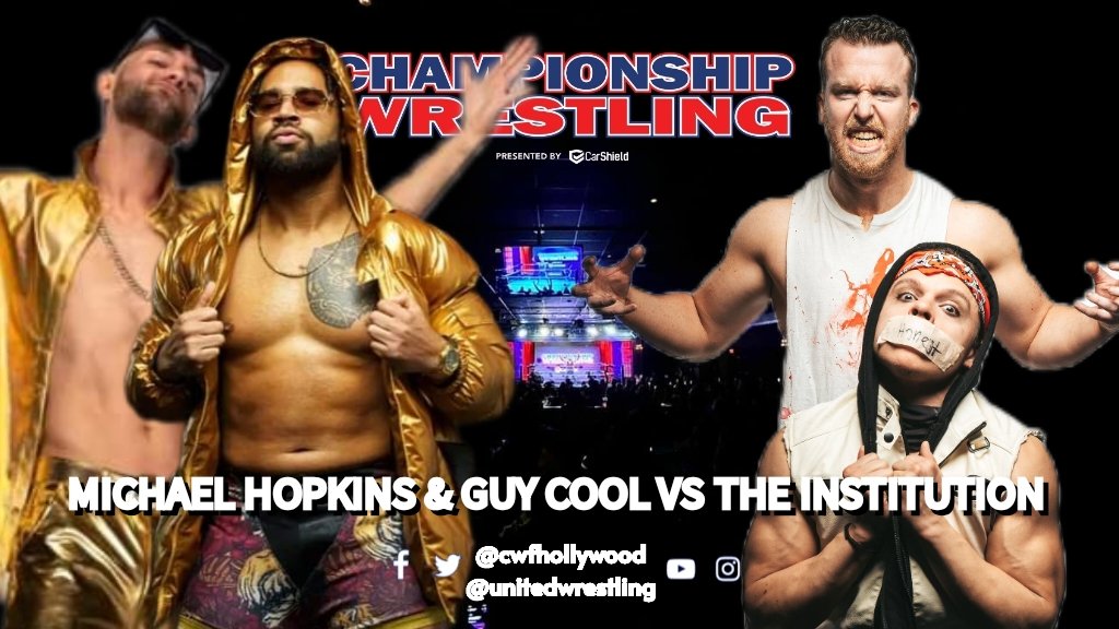 With <a href="/akaMiggyRose/">Miggy Rose 💀🥀</a> not being on <a href="/CWFHollywood/">Championship Wrestling</a>, <a href="/ThePartyCaptain/">Guy Cool</a> teams with <a href="/TheHopsSays/">(Hops) Michael Hopkins</a> to face The Institution (<a href="/Brendan_Divine/">Brendan Divine</a> &amp; <a href="/OnlyHonestJon/">'The Bad Seed' Honest ParmaJohn</a>)!

#UnitedWrestling #ChampionshipWrestling

youtu.be/046lGS3ct6I