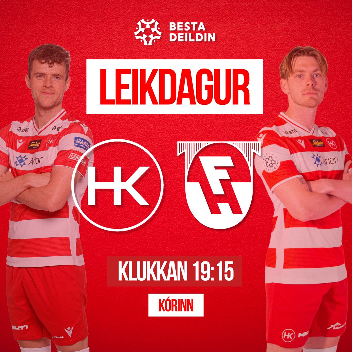 ⭐️ Leikdagur ⭐️

Það er hörku leikur í Kórnum í kvöld þegar FH mæta í heimsókn ⚽️

Hvetjum HK-inga til þess að fjölmenna í stúkuna 🔴

Bar fólksins opinn 🍻
Djúsí Börgers á grillinu 🍔

🆚 FH
🏆 Besta Deildin
📍 Kórinn
⏰ Klukkan 19:15
🎟️ Stubbur App

ÁFRAM HK ❤️🤍
#LIÐFÓLKSINS