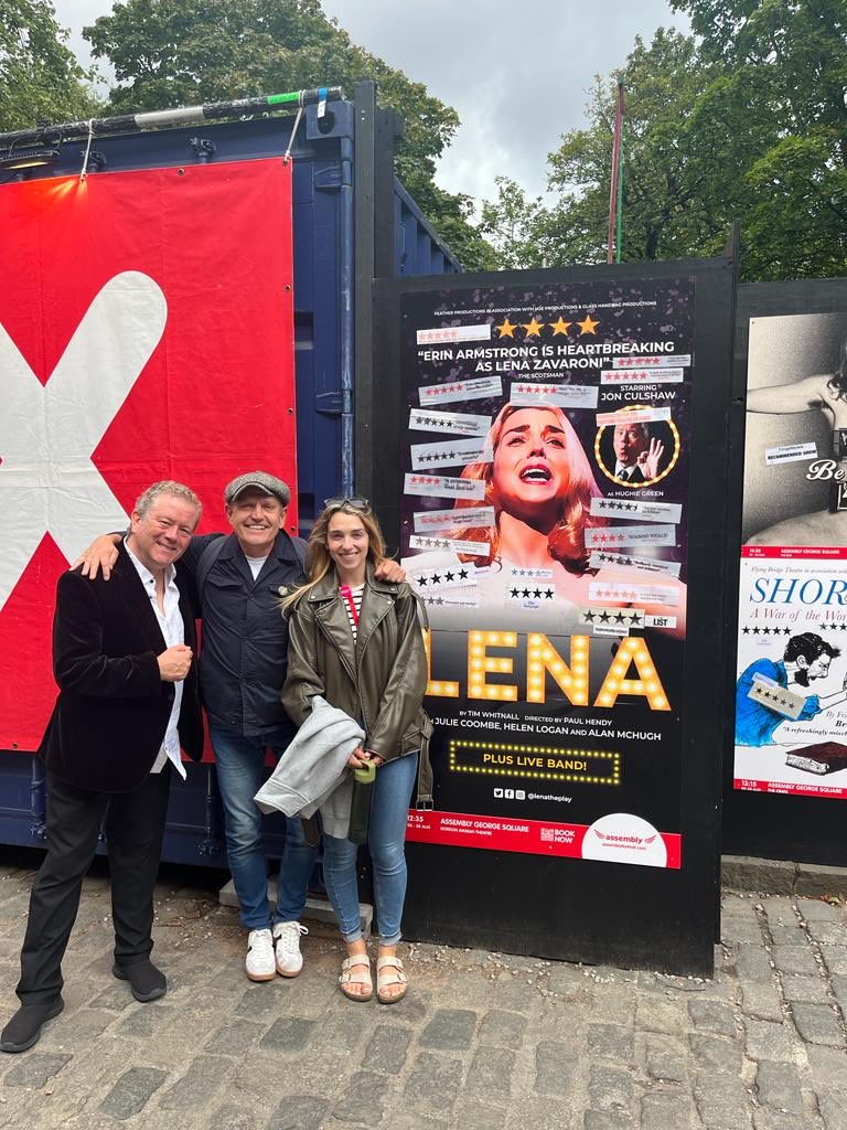 A writer ⁦@timwhitnall⁩ and two actors ⁦@jonculshaw⁩ @erinarmstrongg⁩ walk into a bar …. Come see them dazzle in ⁦@lenatheplay⁩ ⁦@AssemblyFest⁩ ⁦@edfringe⁩ till 28 Aug.
