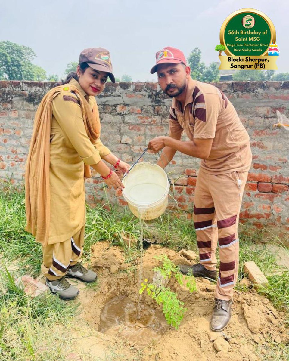 GreenSwelfares's tweet photo. Making every birthday count for the environment. 🌳 Catch the glimpses of #TreePlantation By #DeraSachaSauda Volunteers from Sherpur, Sangrur, Punjab on the occasion of Saint Dr. MSG's Birthday. #56thBirthday #SaintDrMSG https://t.co/2FSKCqthyA