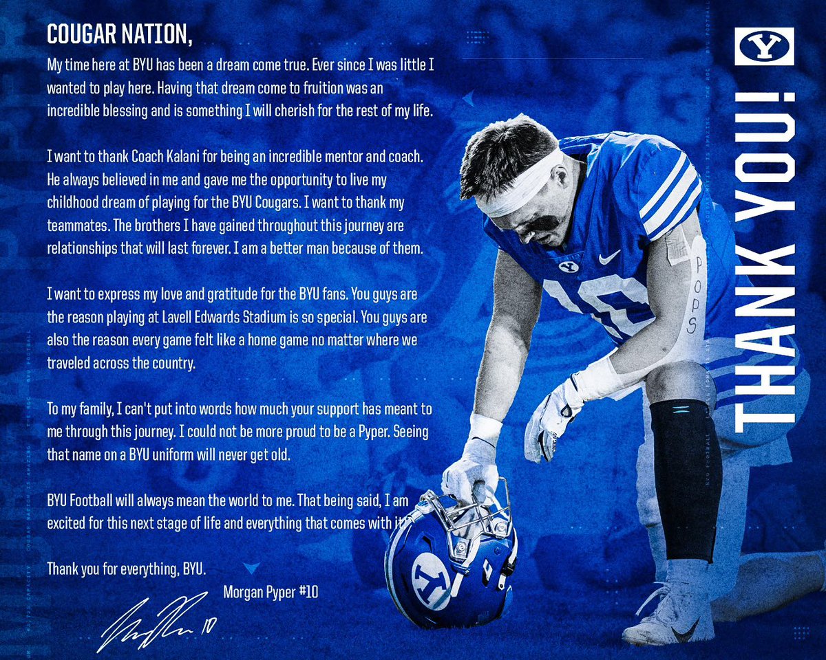 A dream come true. Thank you, BYU 💙