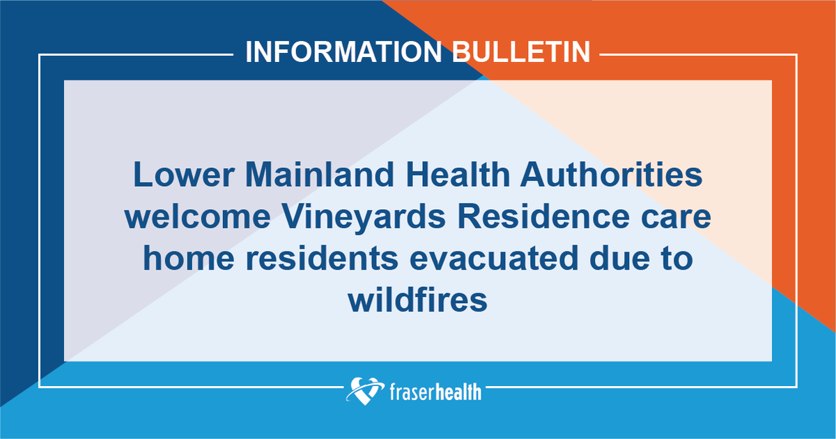 Fraser Health is supporting the evacuation of long-term care residents from areas affected by wildfires in B.C. 

Read more: ow.ly/82sk50PBeLu