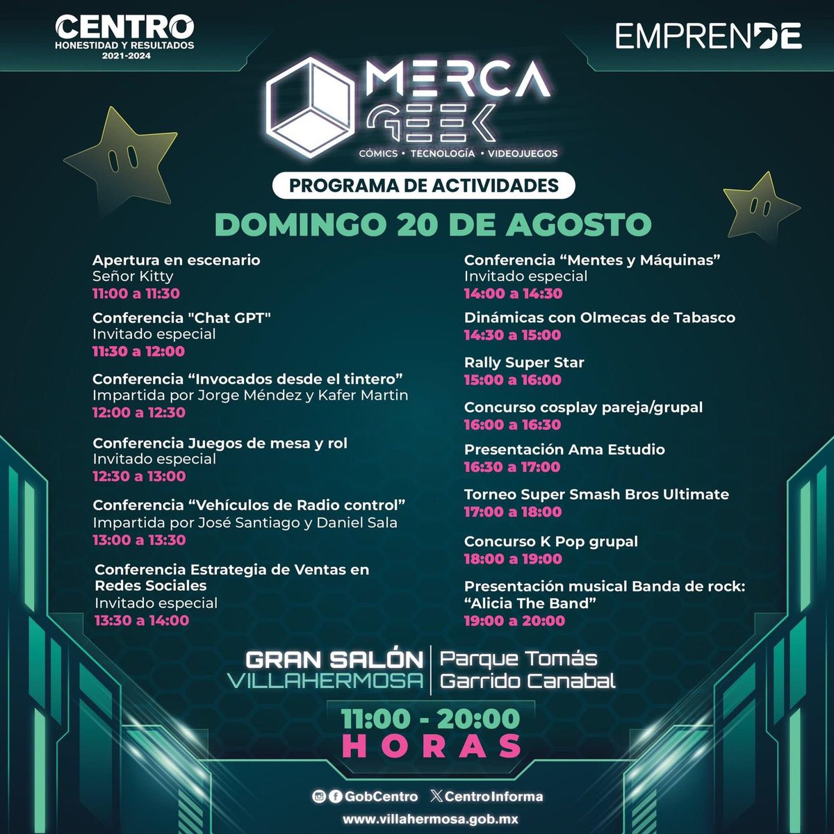 CobatabJoven's tweet photo. ¡Atención comunidad bachiller! 😄 ¿Eres un amante de los comics, la tecnología y los videojuegos? ¡No te puedes perder hoy el evento de #MercaGeek! Organizado por @GobCentro.
¡Únete a la diversión! Descubre increíbles productos y sumérgete en un mundo de entretenimiento. 🤖🎮 https://t.co/2ocX1aVXRQ