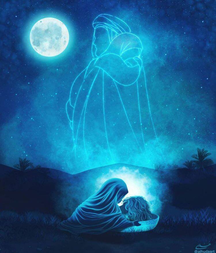 Rsw510's tweet photo. "إلهي ، بـ قلب رُقيّة المشتاق إلىٰ الحُسَيْن ، 
بحضن الحُسَيْن لصغيرته الحبِيبة أخيرًا ، 
باللّقاء المؤلم بينهما". https://t.co/ZSXJbJGAU4