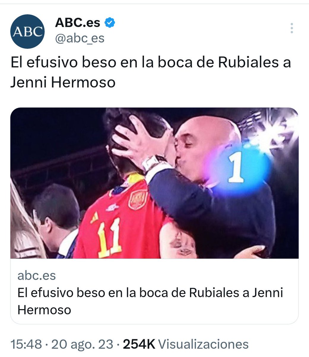 No. Mira. Te comento. Efusiva fue la erupción del Vesubio, que nos dejó las bellísimas imágenes de un señor carbonizado mientras se zurraba el apio.
Lo de Rubiales se llama AGRESIÓN SEXUAL.