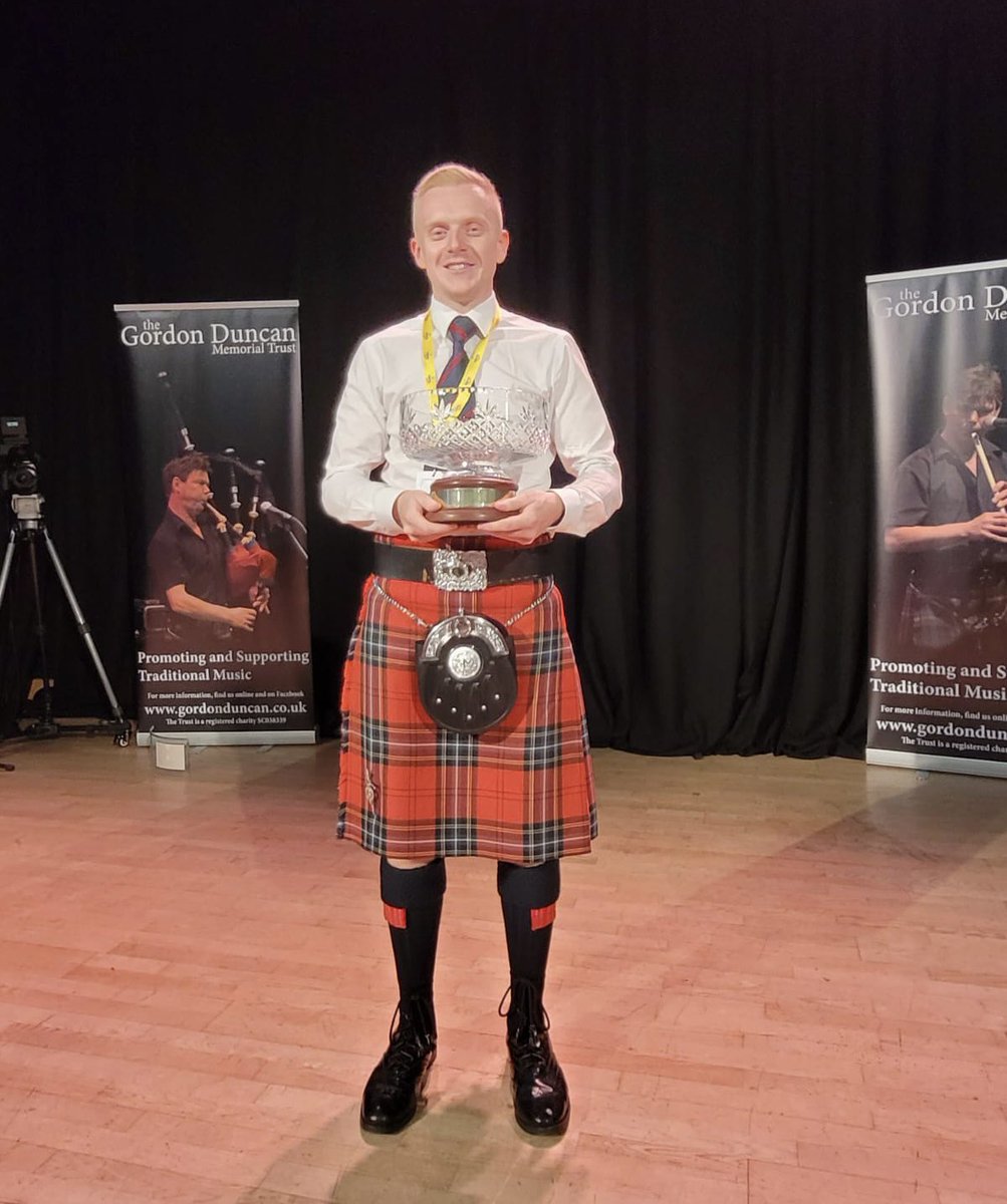 Congratulations to Alastair Donaghy, who has emerged winner of the prestigious Gordon Duncan Memorial Competition 2023 following a fantastic afternoon of solo piping with fellow competitors Enora Morice, Austin Diepenhorst and Anna Smart. . . #PipingLive2023