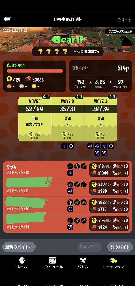 tatsuki_as's tweet photo. すじこカンストーーーーーーー！！！！！！
#サーモンランNW #スプラトゥーン3 #Splatoon3 #NintendoSwitch https://t.co/LPyWGUjrkP