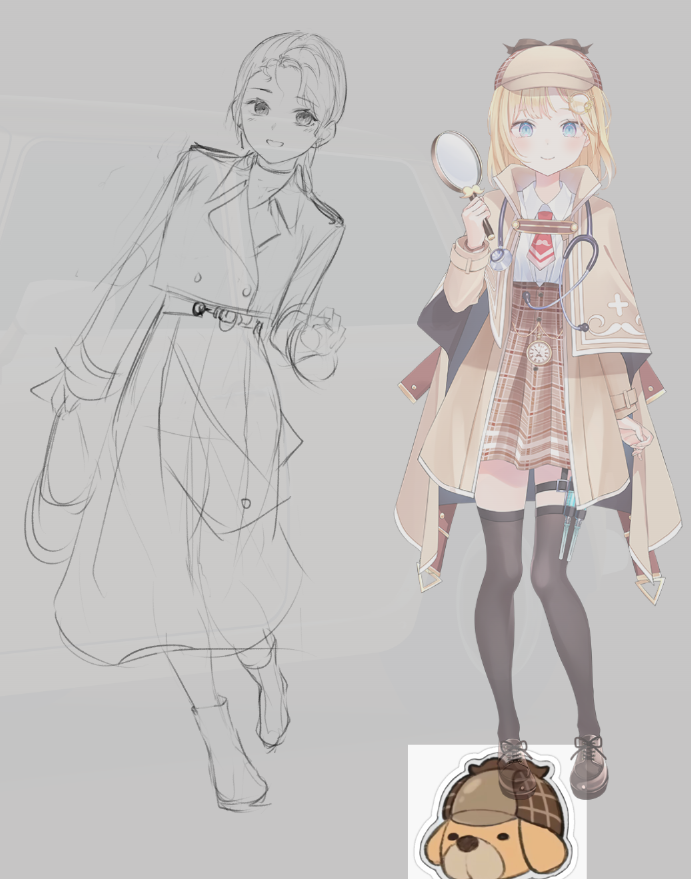 ワトソン・アメリア 「gettin rusty with outfits 」|ExTrident || comm closedのイラスト