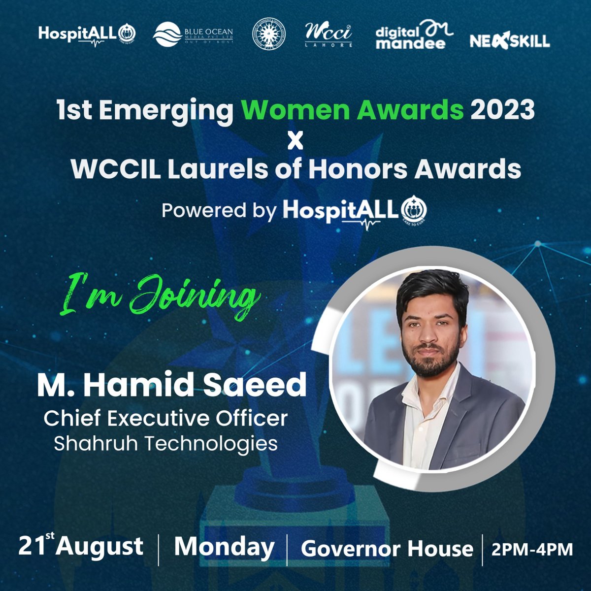 Shahruh_com's tweet photo. Celebrating Empowerment and Excellence!
We're thrilled to announce that our dynamic CEO, Hamid Saeed, has been invited to the prestigious Emerging Women Awards, powered by HospitALL!
#ShahruhTechnologies #CEO #HamidSaeed #EmergingWomenAwards #HospitALL #Innovation #Leadership https://t.co/zY7fdcdTXj