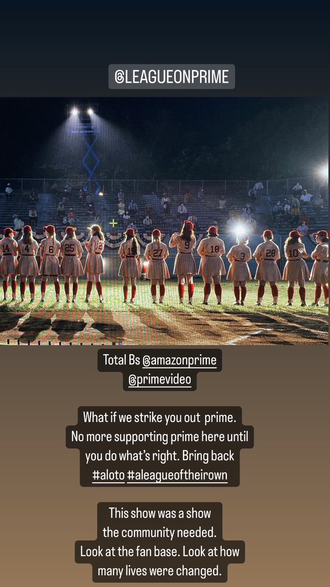 ✨ 🕯️ A League of Their Own will be picked up by another streaming service that will see and understand the magic and importance of the stories being told 🕯️ ✨

#ALeagueOfTheirOwn #SaveALOTO