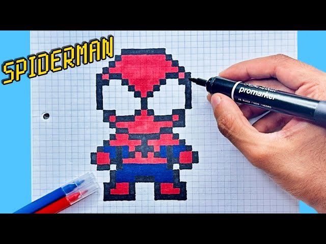 SPIDERMAN PIXEL ART - Step by Step TUTORIAL 😍 youtu.be/48A-lusm-WA