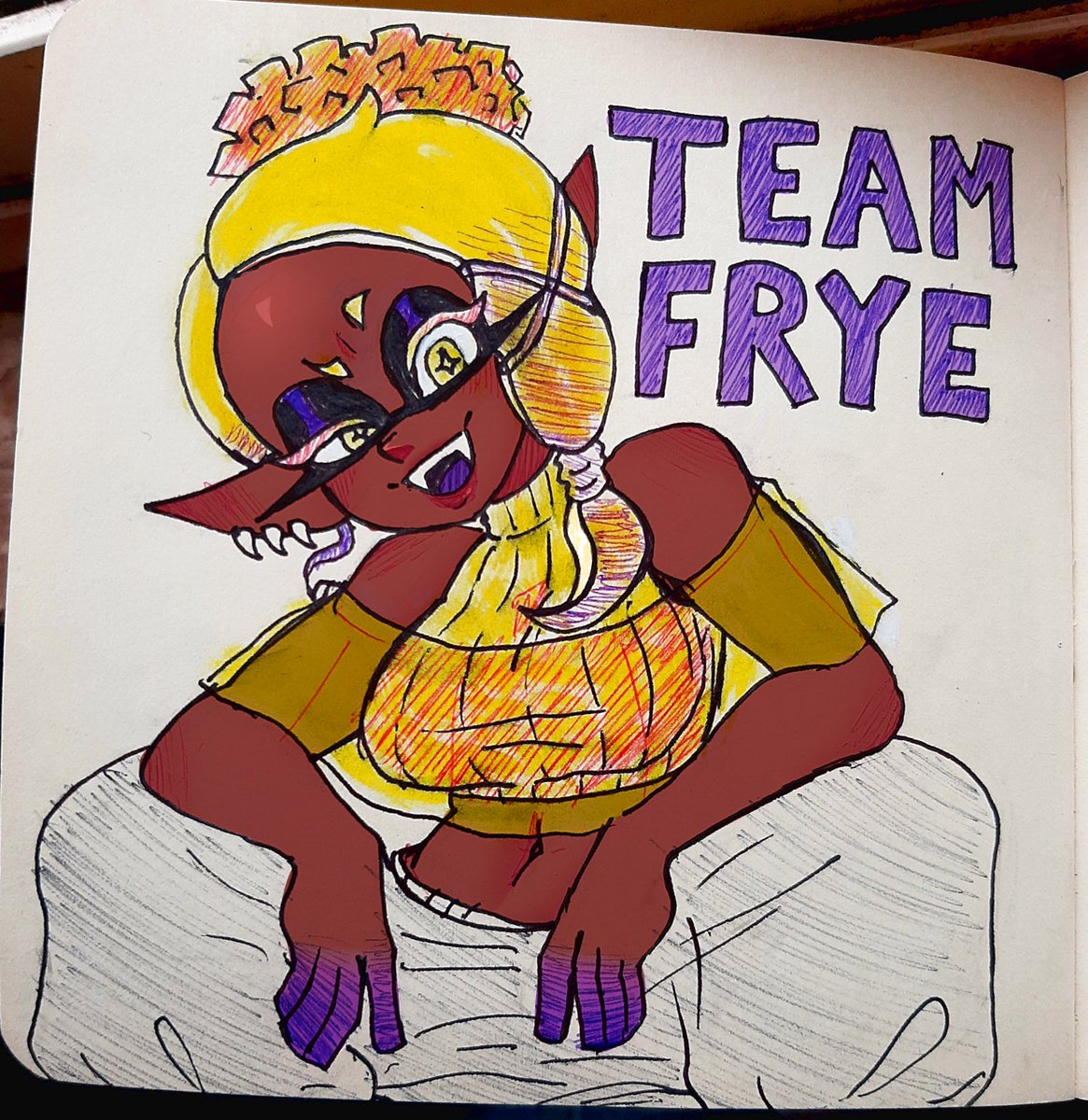 FRYE SWEEP FRYE SWEEP!!! 

[#FryeSplatoon #Frye #FryeSweep #Splatoon3 #Splatfest #Splatoon #Splatoonfanart #splatoonart]