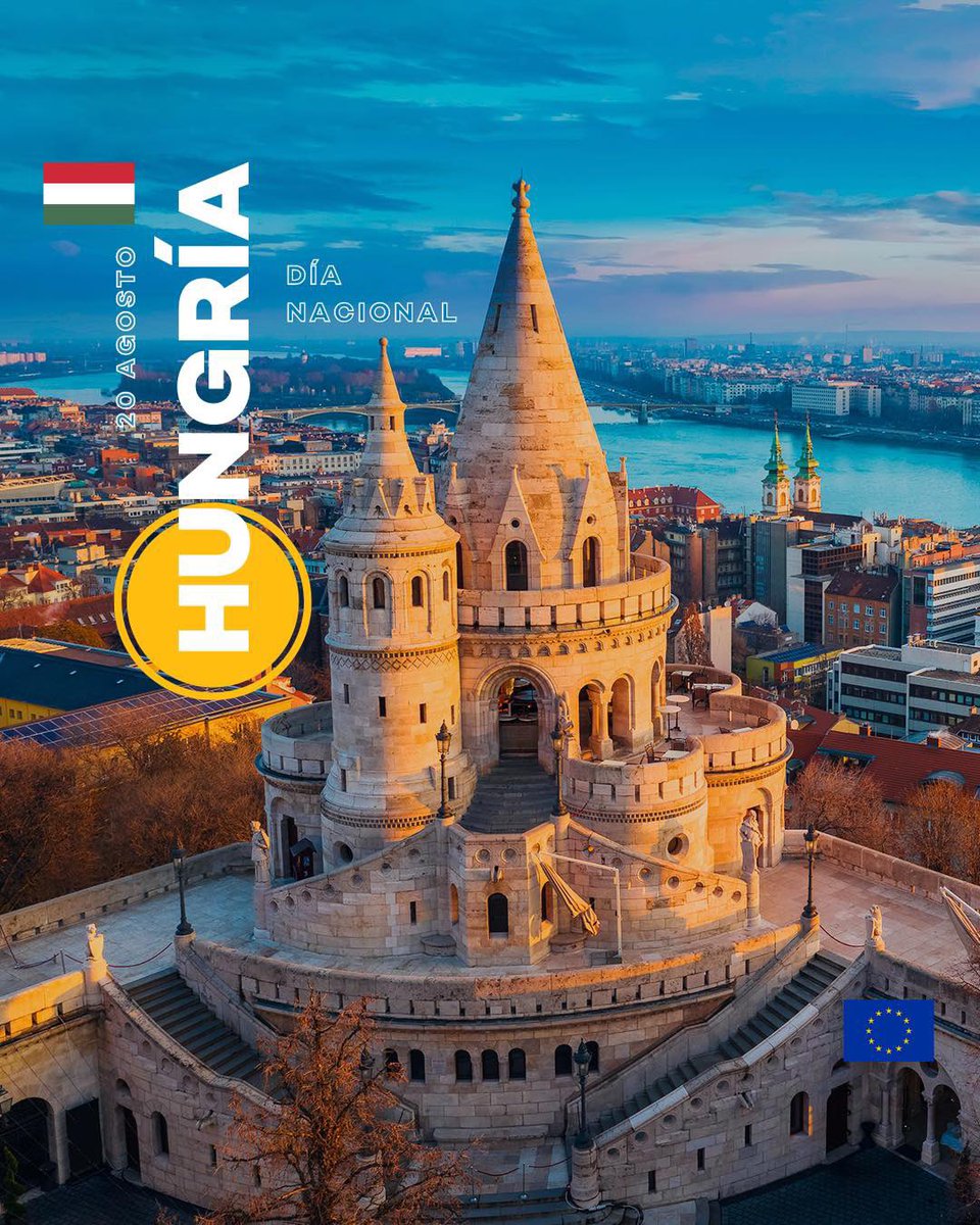 UEenMexico's tweet photo. 🇭🇺🇪🇺 ¡Feliz Día Nacional, Hungría! 

Se conoce como el Día de San Esteban, en honor a Esteban I, el primer rey de Hungría y fundador del Reino de Hungría.

#Hungría forma parte de la UE desde 2004 y por eso festejamos este día con la comunidad húngara.

#JuntosSomosMásFuertes https://t.co/qPSQYDCQff