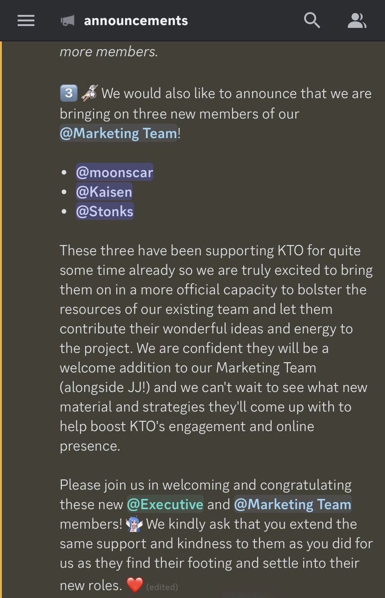 #KTO has aggregated officers to the board of directors!

I’m super excited for JJ’s marketing, BuyBear’s compliance audits, and the new members in the marketing team!