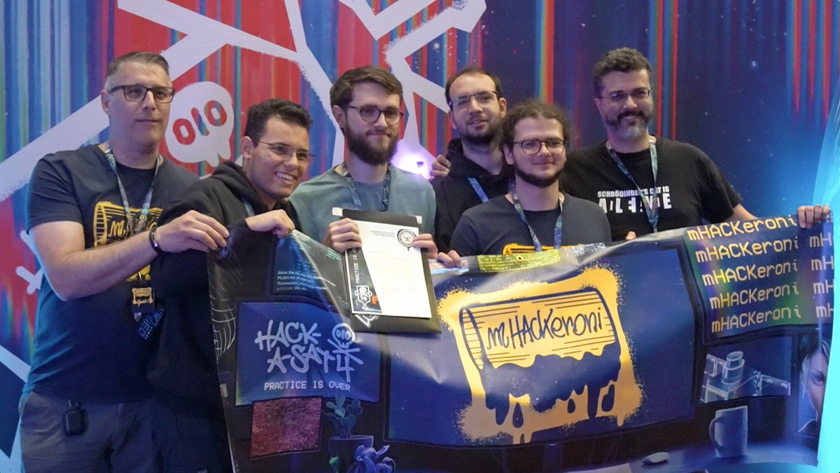 mhackeroni (@mhackeroni) on Twitter photo @DEFCON wrap-up time🌴 great to be back & our new friends from <a href="/aboutblankets/">about:blankets</a> joining! We managed an unbelievable win at <a href="/hack_a_sat/">Hack-A-Sat</a> finals: so happy we could bring our pasta capabilities to space 🛰️ Thanks for an out-of-this-world experience! Our gorgeous sat pic attached 😍 @DEFCON wrap-up time🌴 great to be back & our new friends from <a href="/aboutblankets/">about:blankets</a> joining! We managed an unbelievable win at <a href="/hack_a_sat/">Hack-A-Sat</a> finals: so happy we could bring our pasta capabilities to space 🛰️ Thanks for an out-of-this-world experience! Our gorgeous sat pic attached 😍