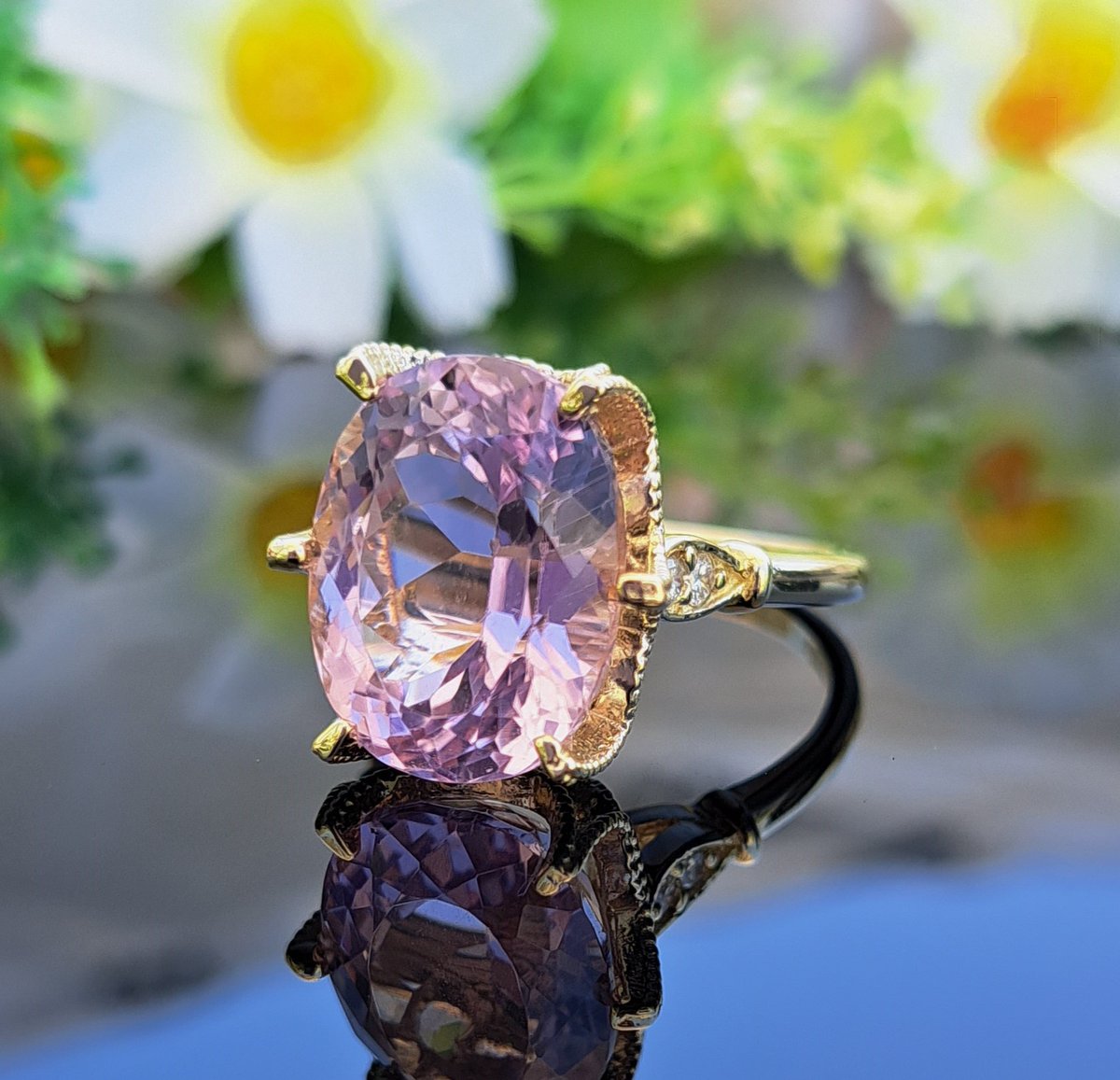 Excited to share the latest addition to my #etsy shop: 10.50 Carat Pink Kunzite 14k Gold Diamond Ring * Solid White, Yellow, Rose Gold * Natural Gemstones * etsy.me/3E4RvNK #kunzite #pink #gold #unisexadults #prong #oval #14kgoldring #womangoldring #14ksolidgoldring